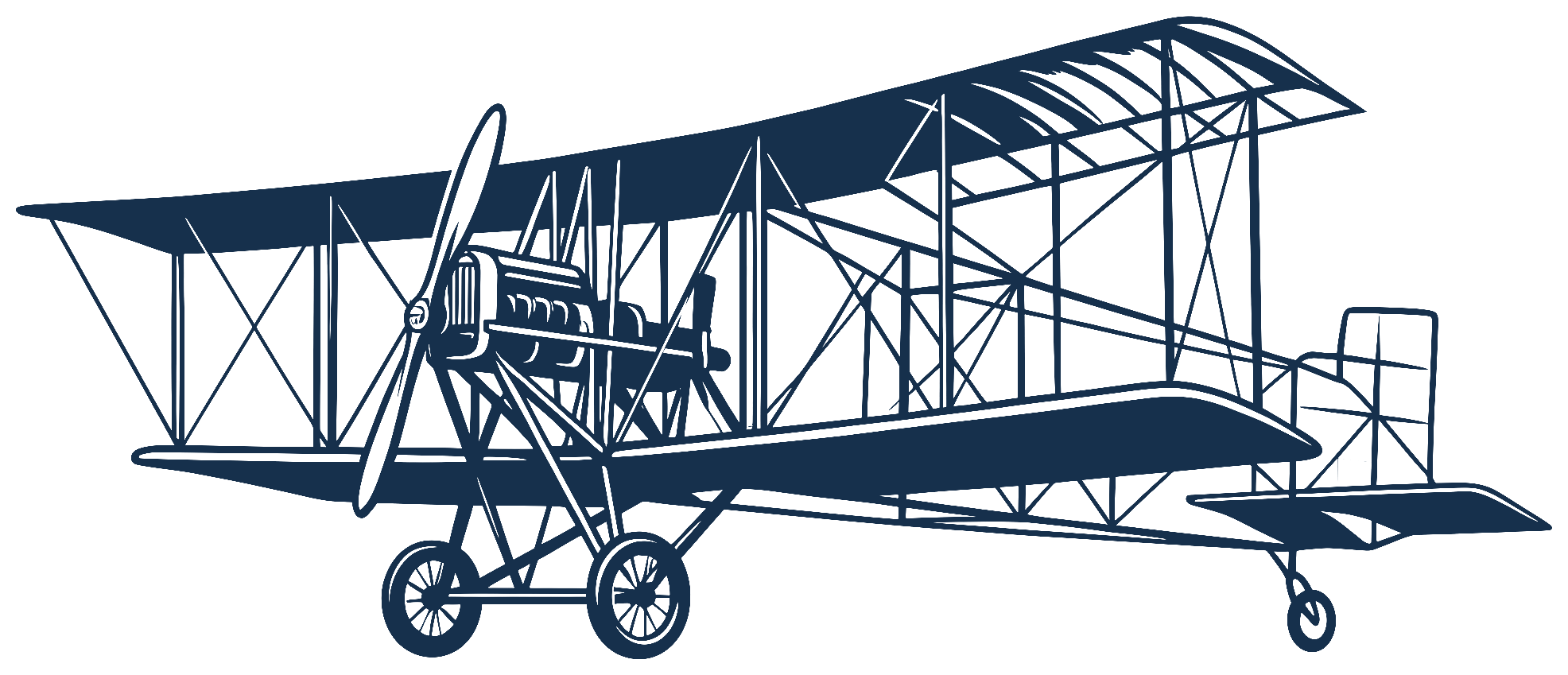 Santos‑Dumont biplane in flight